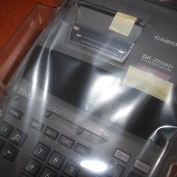 sealed CASIO DR-250HD 2-Colour Display Heavy Duty Ribbon Printing Calculator Tax - Picture 4 of 7